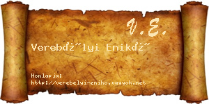 Verebélyi Enikő névjegykártya